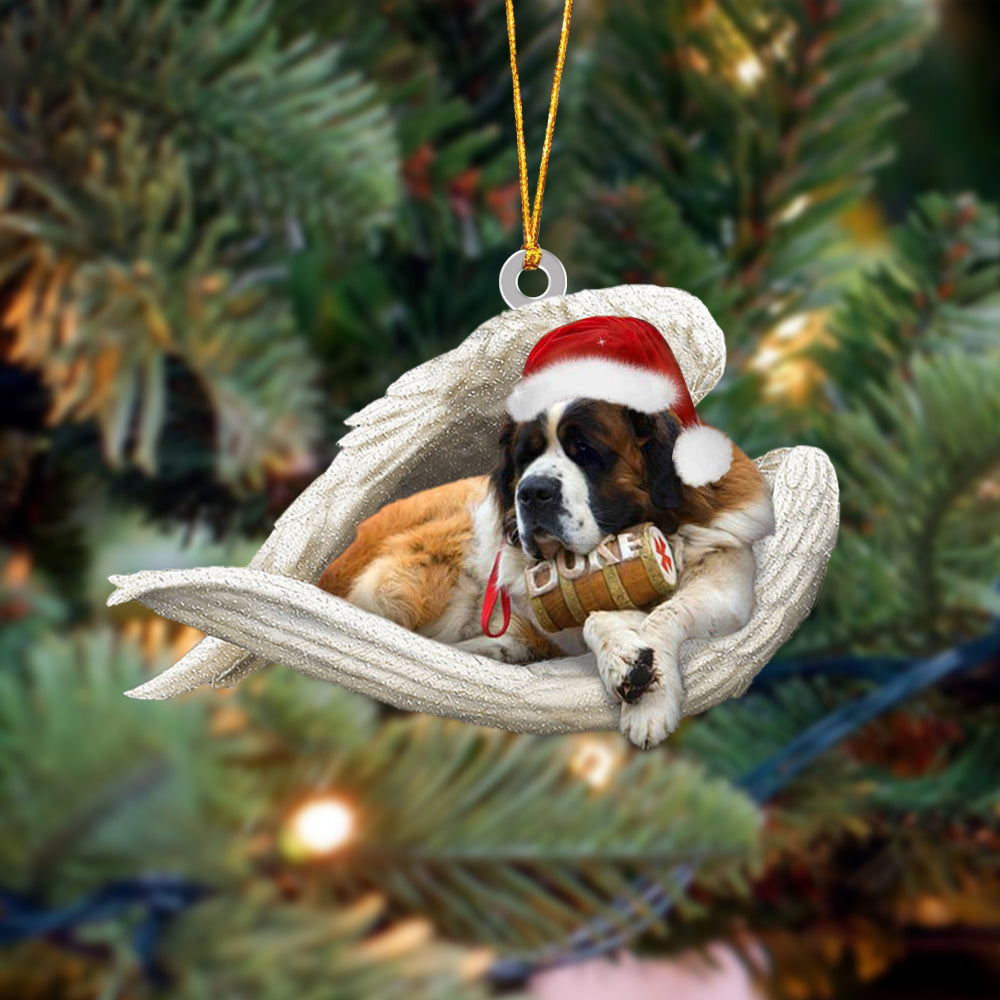 St Bernard Sleeping Angel Christmas Ornament Godmerc - Best gifts your whole family