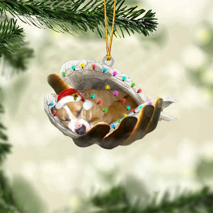 Staffordshire Bull Terrier 2 Sleeping Angel In God Hand Christmas Ornament Godmerch Ornament - Best gifts your whole family