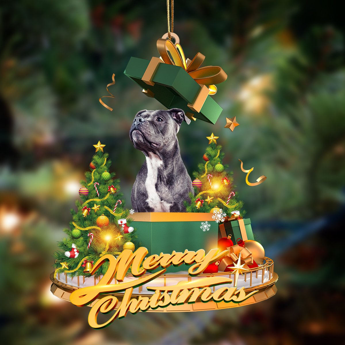 Staffordshire Bull Terrier -Christmas Gifts&Dogs Hanging Ornament - Best gifts your whole family