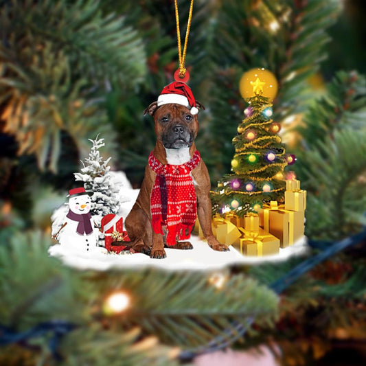 Staffordshire Bull Terrier Christmas Ornament Christmas Tree Hanging Acrylic Ornament Gift - Best gifts your whole family