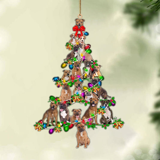 Staffordshire Bull Terrier-Christmas Tree Lights-Two Sided Ornament, Christmas Ornament, Car Ornament - Best gifts your whole family