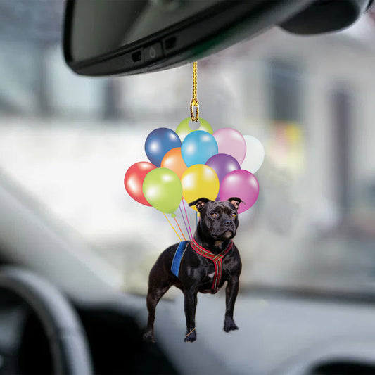 Staffordshire Bull Terrier Fly With Bubbles Car Hanging Ornament Dog Ornament Godmerc - Best gifts your whole family
