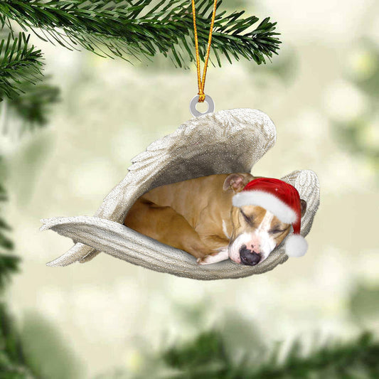 Staffordshire Bull Terrier Sleeping Angel Christmas Ornaments Dog Christmas Hanging Ornament - Best gifts your whole family
