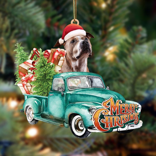 Staffordshire Bullterrier Aiko-Green Truck Hanging Ornament - Best gifts your whole family