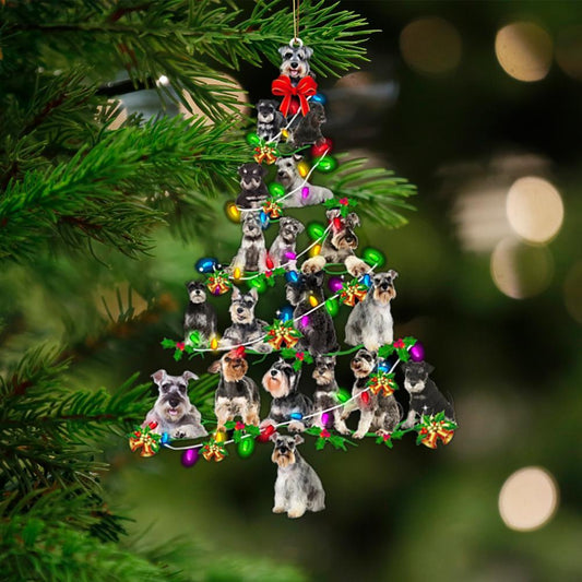 Standard Schnauzer-Christmas Tree Lights-Two Sided Ornament - Best gifts your whole family
