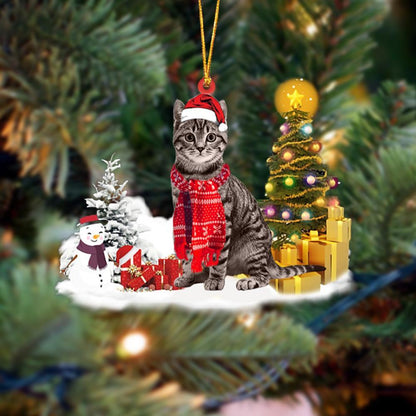 Tabby Cat Christmas Ornament Christmas Tree Hanging Acrylic Ornament Gift - Best gifts your whole family