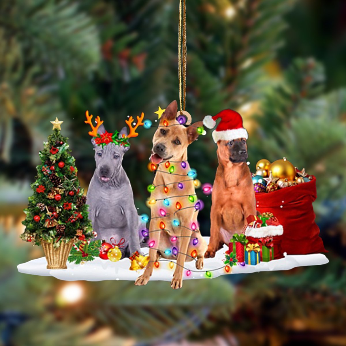 Thai Ridgeback-Christmas Dog Friends Hanging Ornament - Best gifts your whole family