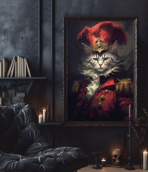 The Splendor of the Cat Duke's Portrait Poster, Vintage Gothic Aesthetic, Home Decor, Victorian Vampire, Gothic Portrait, Halloween Poster - Best gifts your whole family