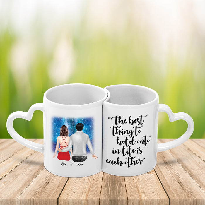 The Best Thing To Hold Into In Life Is Each Other, Couple Mug For Valentine's Day Gift, Best Gift For Couple Love, Personalized Couple Mug