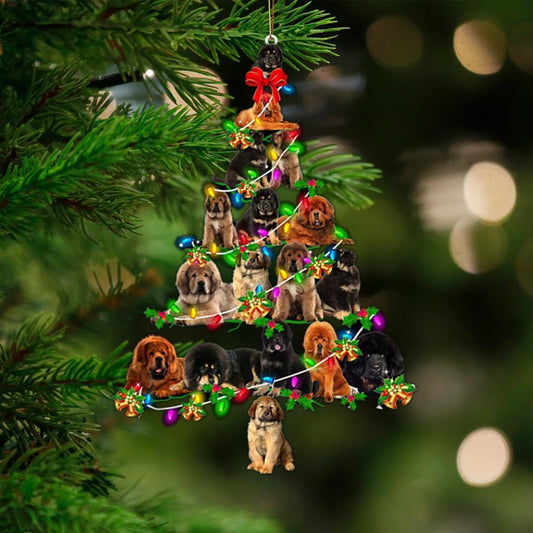 Tibetan Mastiff-Christmas Tree Lights-Two Sided Ornament - Best gifts your whole family