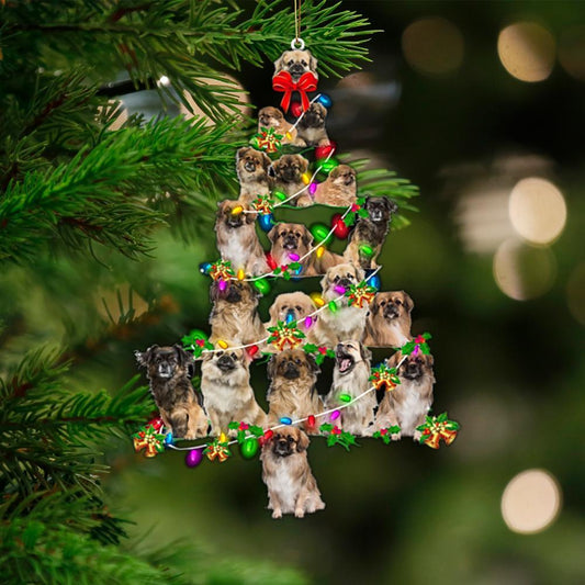 Tibetan Spaniel-Christmas Tree Lights-Two Sided Ornament - Best gifts your whole family