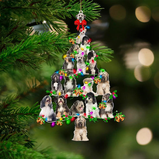 Tibetan Terrier-Christmas Tree Lights-Two Sided Ornament - Best gifts your whole family