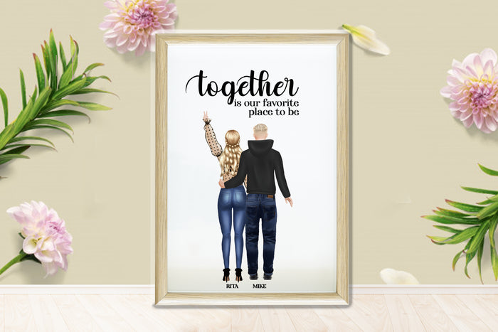 Personalized Picture Customised Unique Couple Print, Custom Couple Gift, His And Hers Gift, Boyfriend Gift, Girlfriend Gift, Anniversary Present, Valentines Day Gift