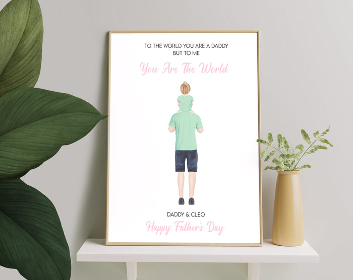 Personalized Picture Fathers Day Gift From Daughter, Customised Fathers Day Print, First Fathers Day Gift, Personalised Print, Unique Gift For Fathers Day, Gift For Step Dad