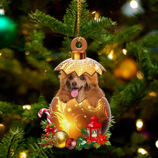 Toy-Poodle In Golden Egg Christmas Ornament - Best gifts your whole family