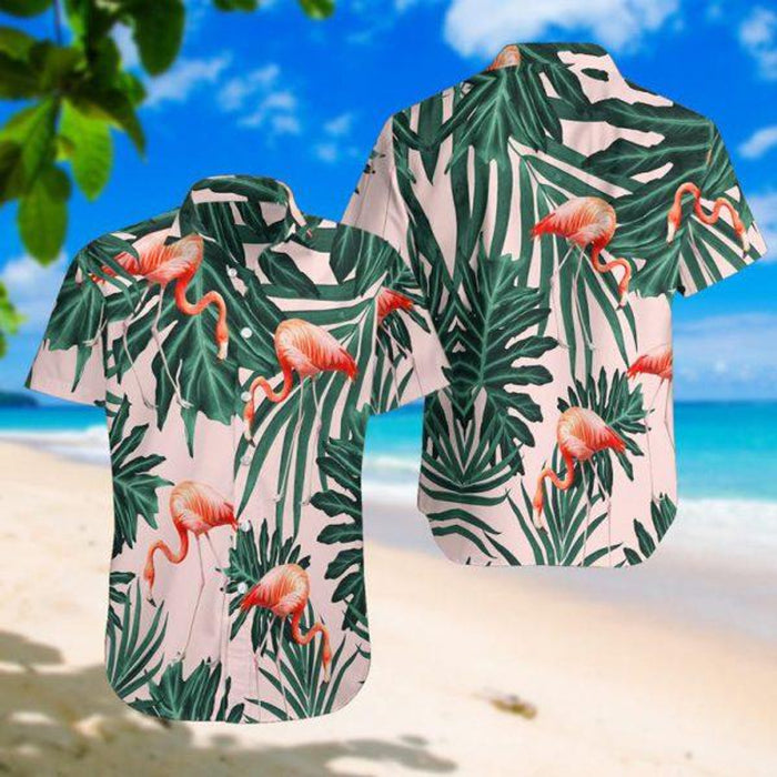 Tropical Flamingo Hawaiian Shirt,Hawaiian Shirt Gift,Christmas Gift