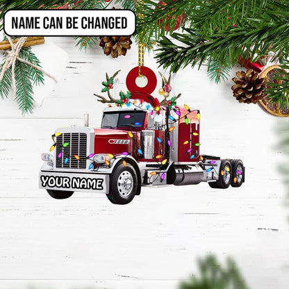 Trucker Truck Christmas Ornament, Trucker Ornament, Trucker Christmas Light, Personalized Truck Ornament - Best gifts your whole family