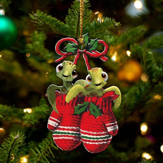 Turtle Inside Your Gloves Christmas Holiday-Two Sided Ornament Christmas 2022 Ornament Gift - Best gifts your whole family
