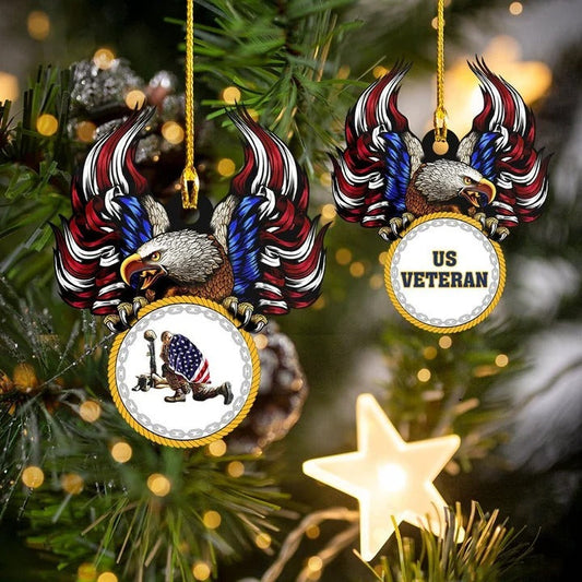 US Veteran Ornaments, American Eagle Hanging Ornament For Christmas - Best gifts your whole family