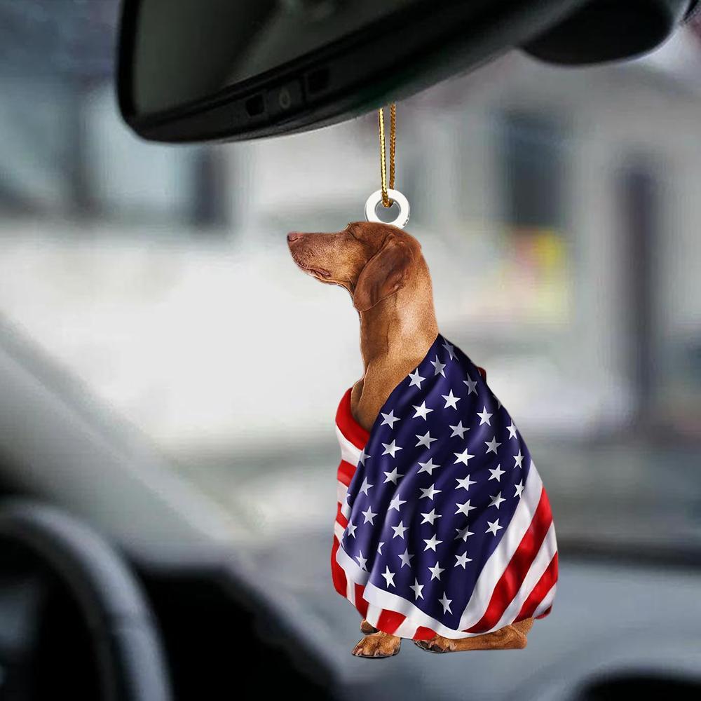 Viszla American Patriot Flag Two Sided Ornament - Best gifts your whole family