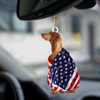 Viszla American Patriot Flag Two Sided Ornament - Best gifts your whole family