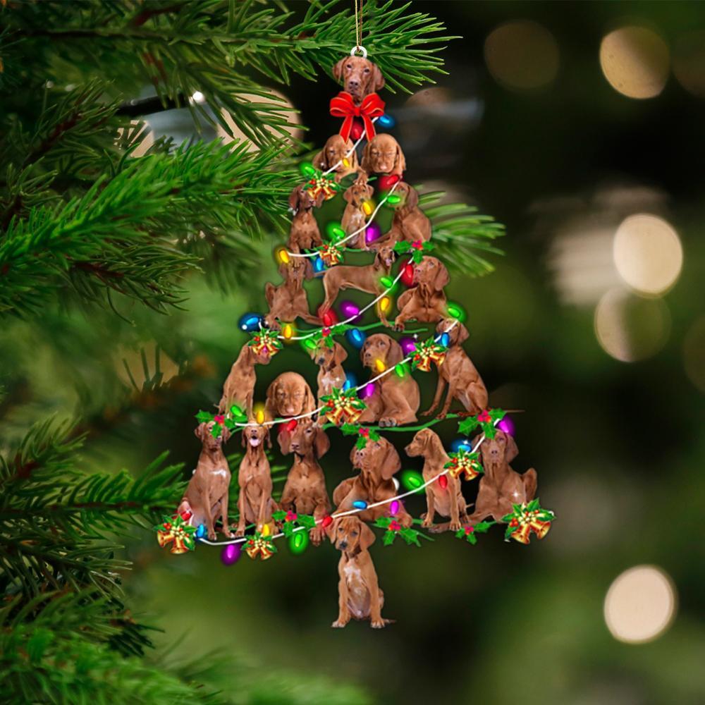 Vizsla-Christmas Tree Lights-Two Sided Ornament - Best gifts your whole family