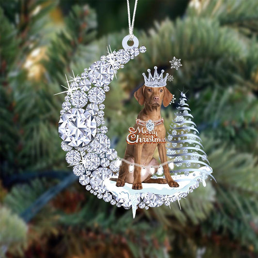 Vizsla Diamond Moon Merry Christmas Ornament Christmas Tree Hanging Ornament - Best gifts your whole family