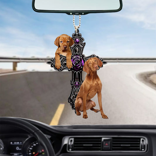 Vizsla Pray For God Car Hanging Ornament Dog Pray For God Ornament Godmerc - Best gifts your whole family