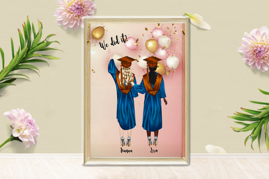 Pictiúr Pearsantaithe 2 Cairde Uathúla is Fearr Priontála Céime, Bronntanas Bestie, Bronntanas Céime Pearsantaithe, Bronntanas Cara Is Fearr, Priontáil Cairdeas Saincheaptha