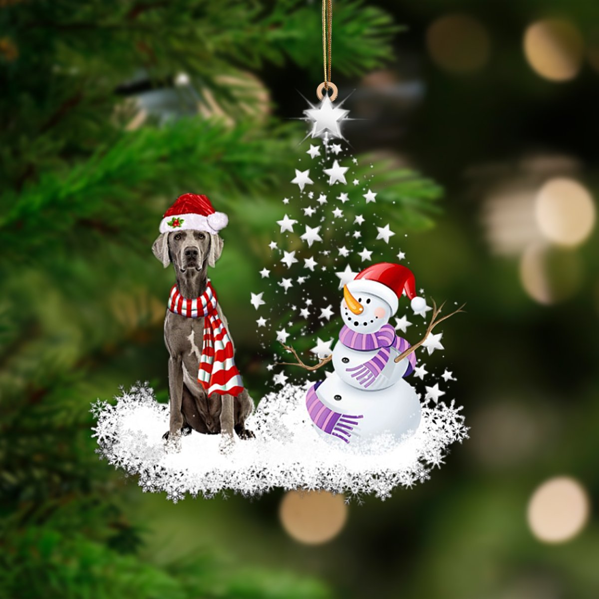 Weimaraner 1-Star Tree Hanging Ornament - Best gifts your whole family
