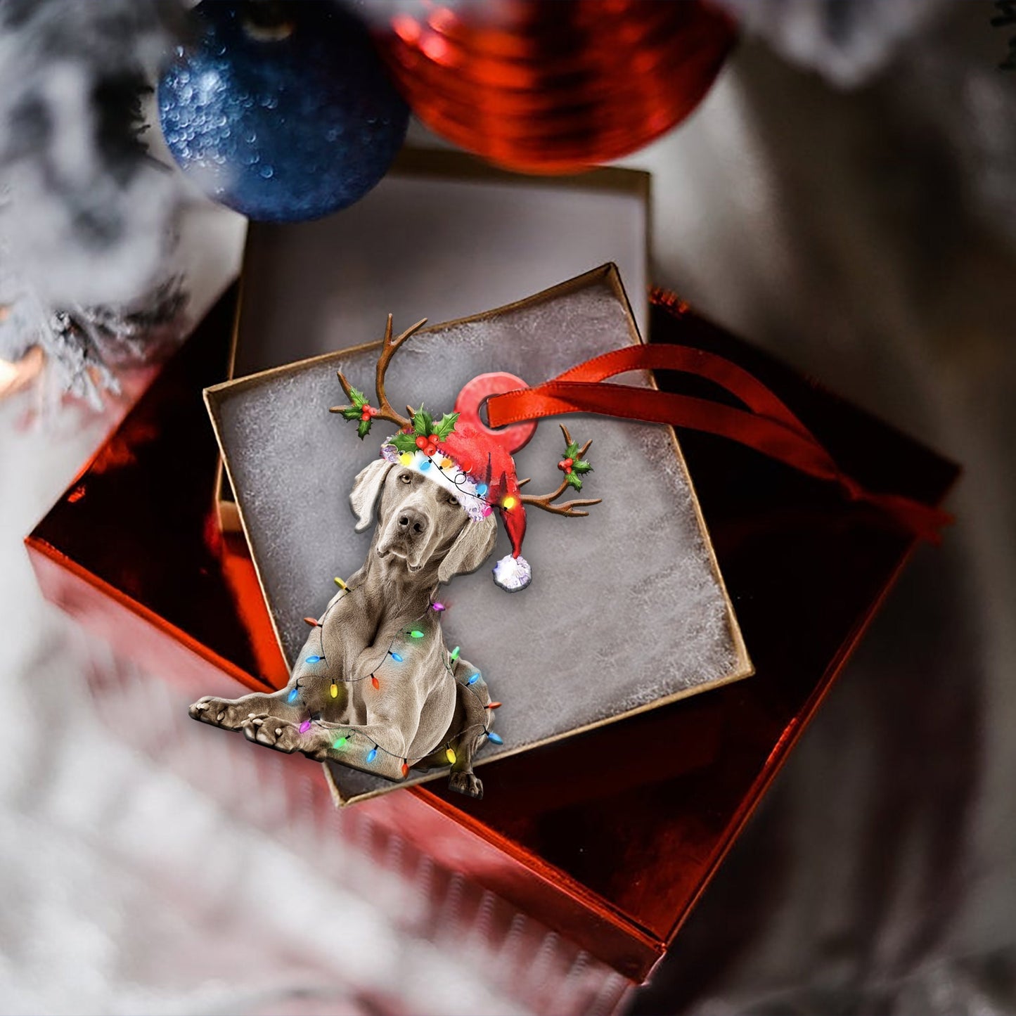 Weimaraner Christmas Shape Ornament - Best gifts your whole family