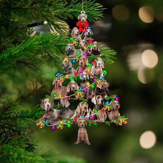 Weimaraner-Christmas Tree Lights-Two Sided Ornament - Best gifts your whole family