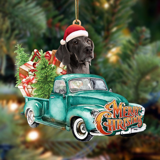 Weimaraner-Green Truck Hanging Ornament - Best gifts your whole family