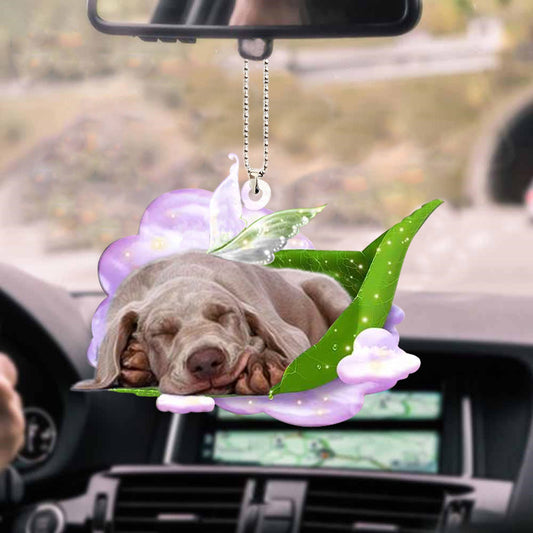 Weimaraner-Sleep On Fallen Leaves-Two Sided Ornament - Best gifts your whole family