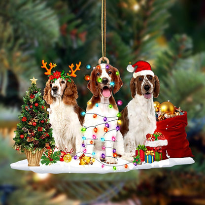 Welsh Springer Spaniel-Christmas Dog Friends Hanging Ornament - Best gifts your whole family