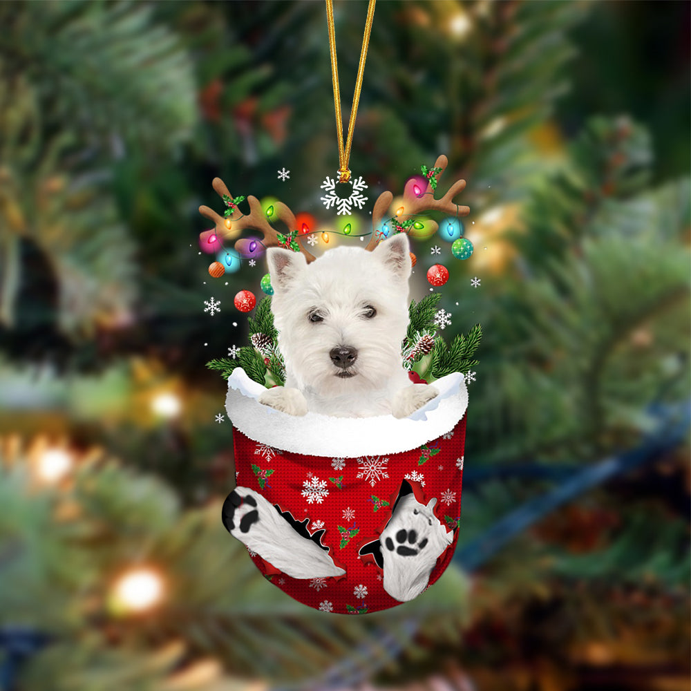 West Highland White Terrier-In Christmas Pocket Two Sides Ornament, Christmas Ornament, Car Ornament - Best gifts your whole family
