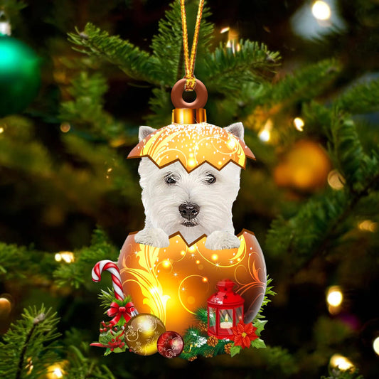 West Highland White Terrier. In Golden Egg Christmas Ornament - Best gifts your whole family