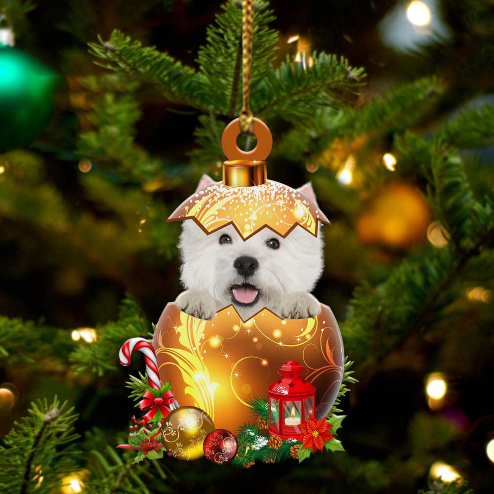 West Highland White Terrier03In Golden Egg Christmas Ornament - Best gifts your whole family
