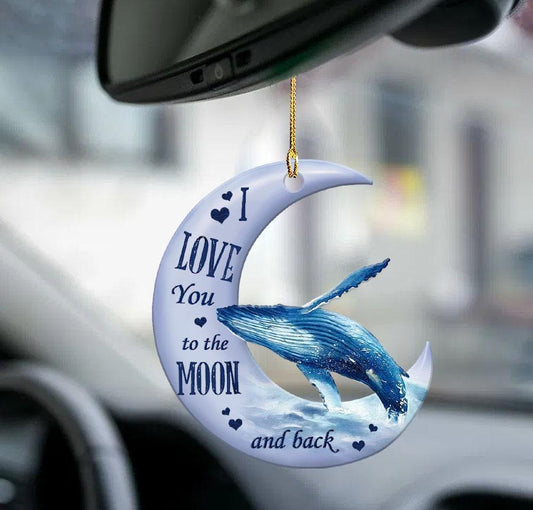 Whale Moon Back Whale Lover Two Sided Ornament - Best gifts your whole family