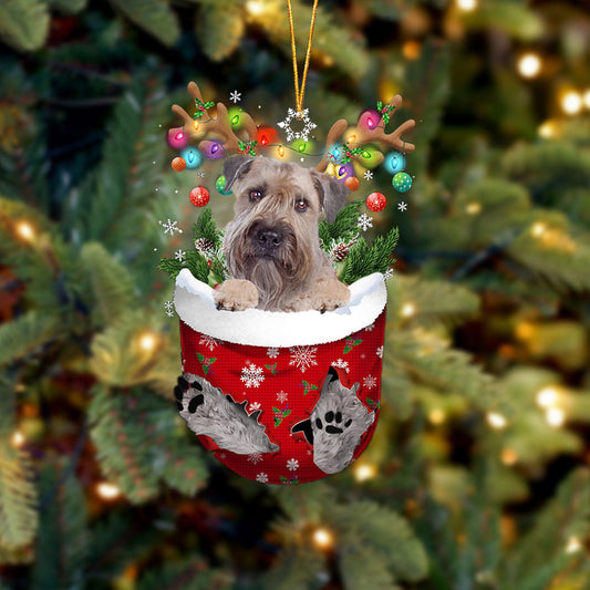 Wheaten Terrier In Snow Pocket Christmas Ornament Flat Acrylic Dog Ornament - Best gifts your whole family