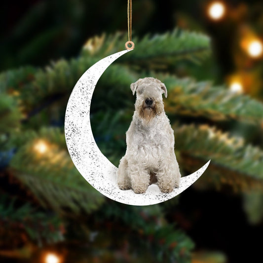 Wheaton Terrier Sit On The Moon Two Sided Ornament Dog Hanging Christmas Ornament - Best gifts your whole family