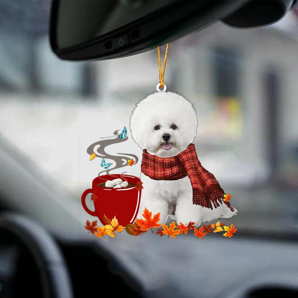 White Bichon Frise-Fall Chocolate-Two Sided Ornament - Best gifts your whole family