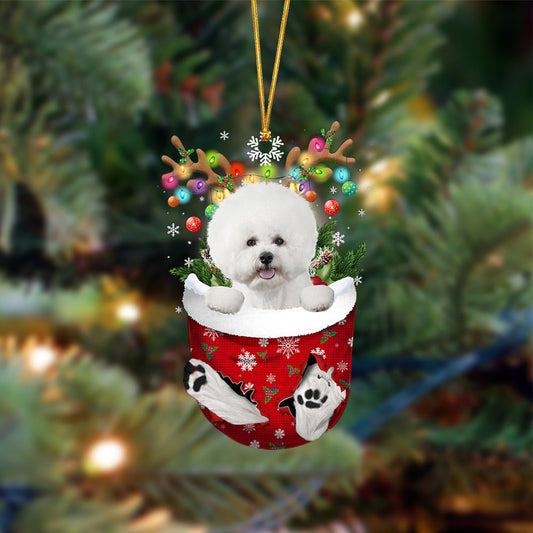 White Bichon Frise-In Christmas Pocket Two Sides Ornament, Christmas Dog Hanging Ornament - Best gifts your whole family