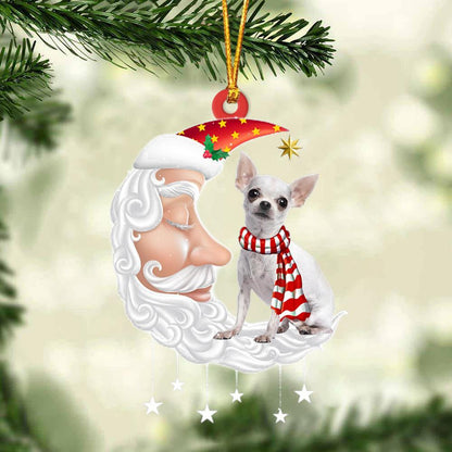 White Chihuahua With Santa Christmas Ornament Dog Christmas Ornament - Best gifts your whole family