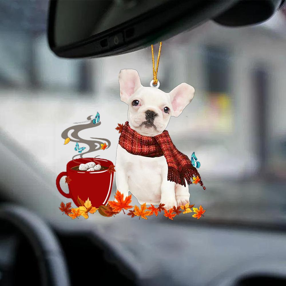 White French Bulldog-Fall Chocolate-Two Sided Ornament - Best gifts your whole family
