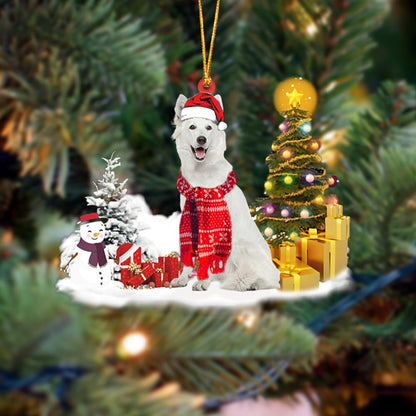 White German Shepherd Christmas Ornament Christmas Tree Hanging Acrylic Ornament Gift - Best gifts your whole family