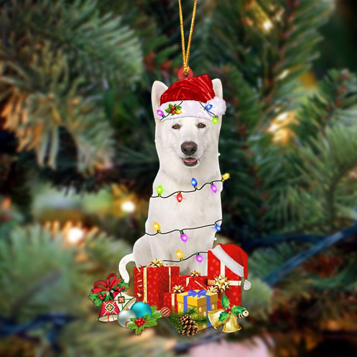 WHITE German Shepherd-Dog Be Christmas Tree Hanging Ornament - Best gifts your whole family