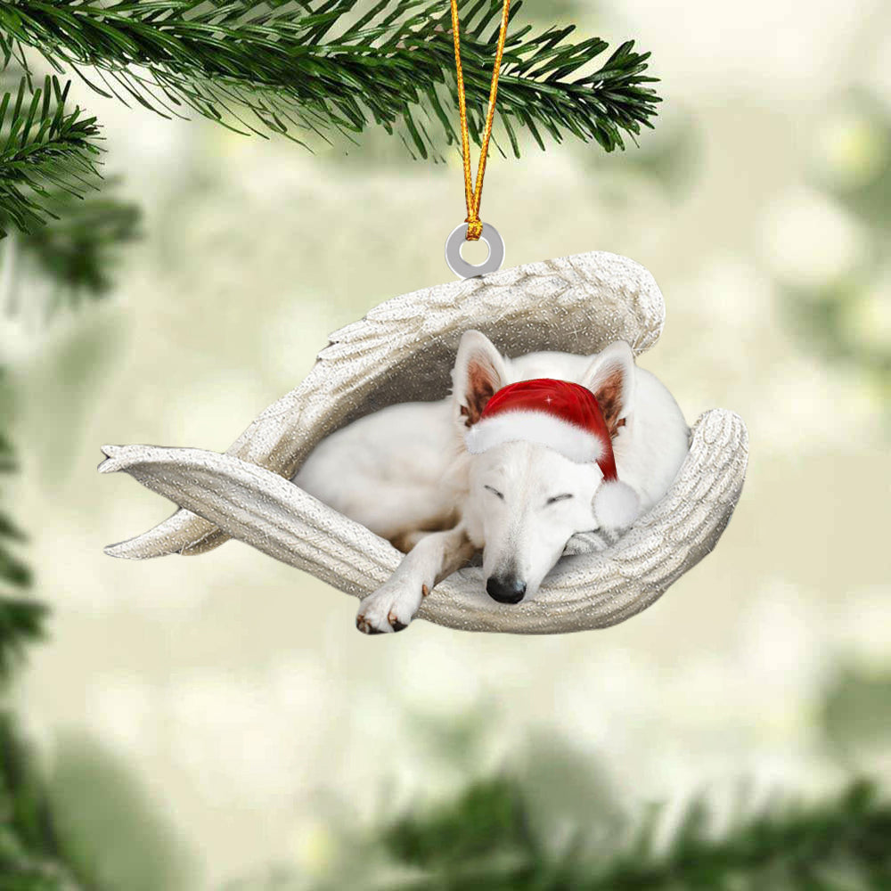 White German Shepherd Sleeping Angel Christmas Ornament Dog Christmas Hanging Ornament - Best gifts your whole family