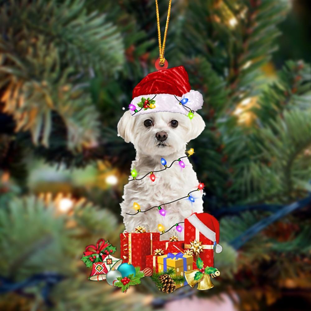 White Maltese-Dog Be Christmas Tree Hanging Ornament - Best gifts your whole family
