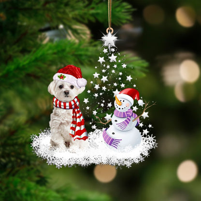 White Maltese-Star Tree Hanging Ornament - Best gifts your whole family